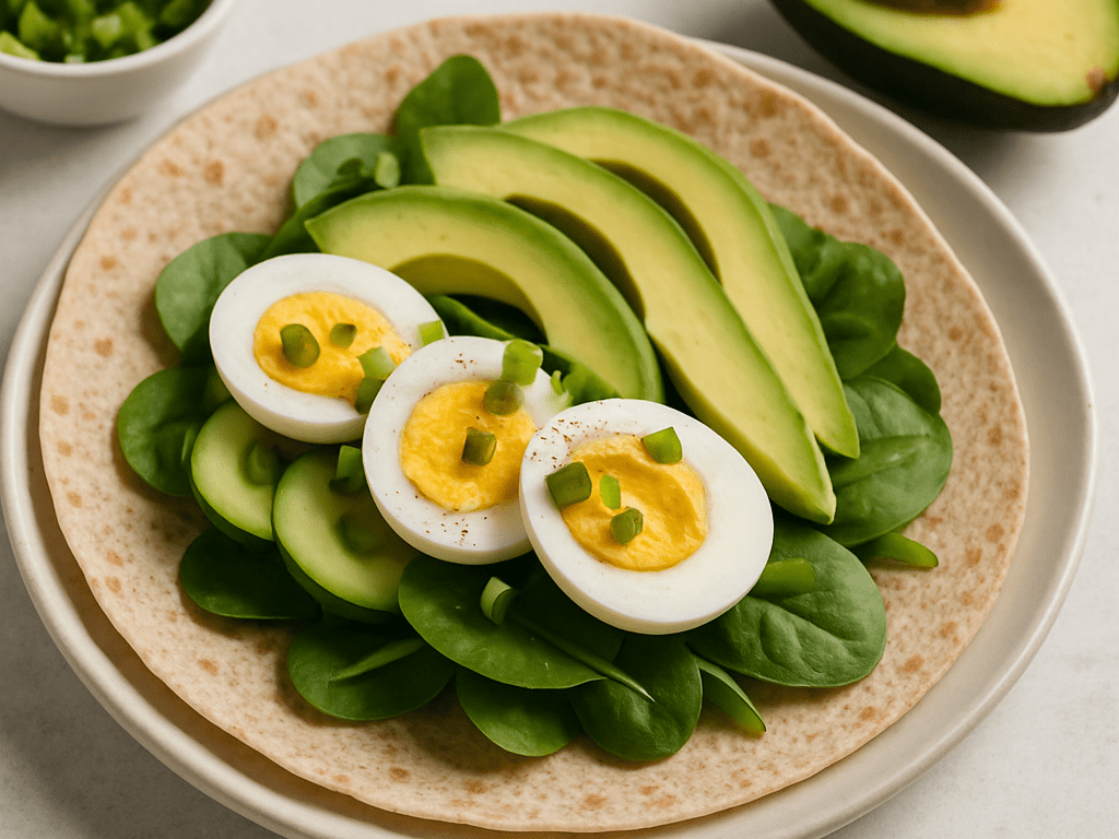 Gezonde wrap met avocado en ei