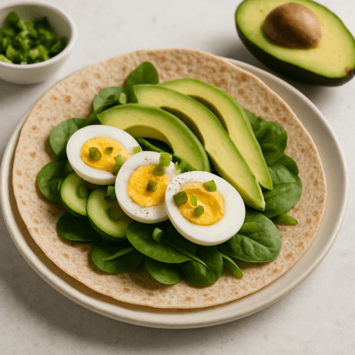Gezonde wrap met avocado en ei