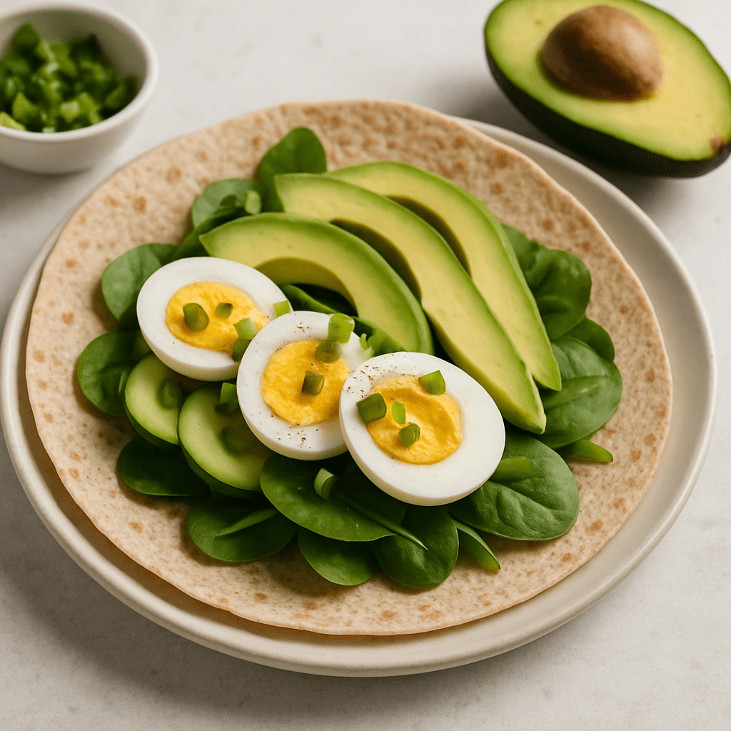 Gezonde wrap met avocado en ei