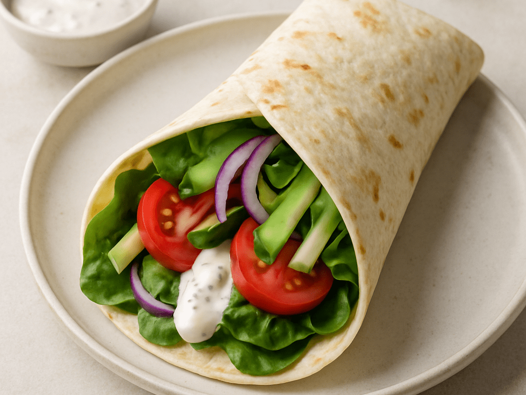 Snelle vegetarische wrap