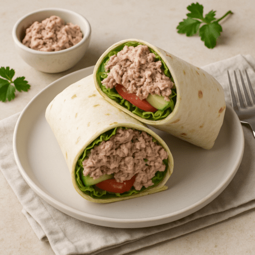 Snelle wrap met tonijn