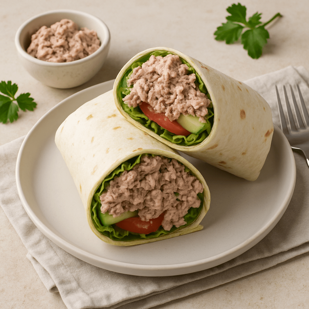 Snelle wrap met tonijn