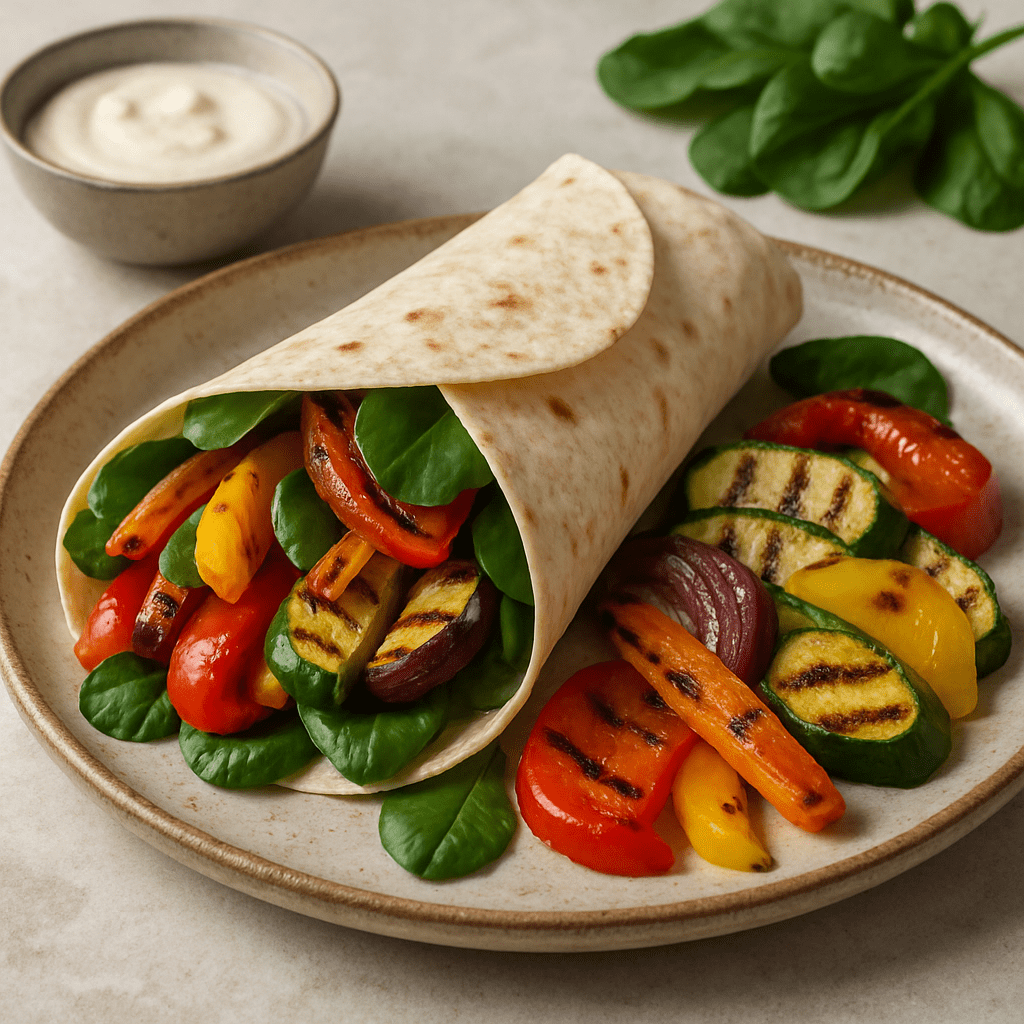 Wrap diner met gegrilde groenten