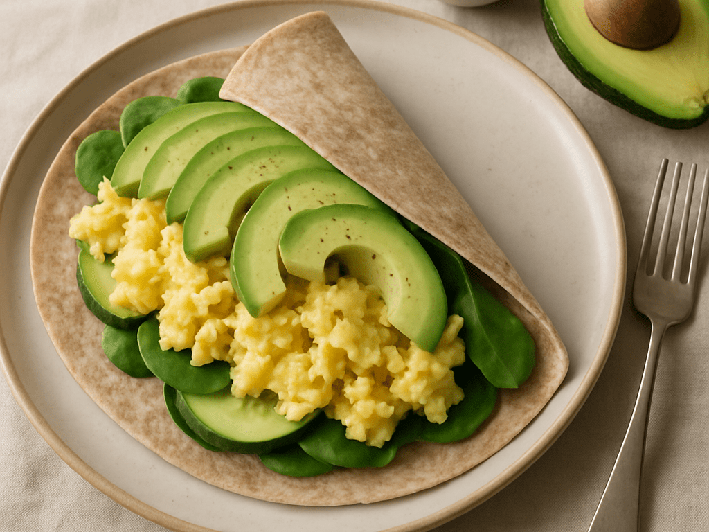 Wrap met ei en avocado voor lunch