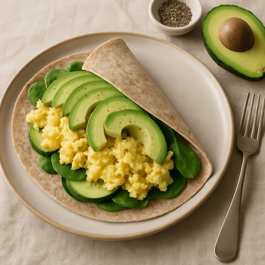 Wrap met ei en avocado voor lunch
