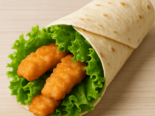 Wrap met gebakken vis en sla