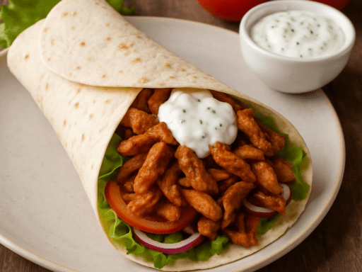 Wrap met kip shoarma en knoflooksaus