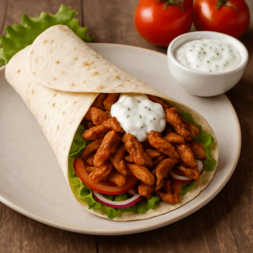 Wrap met kip shoarma en knoflooksaus