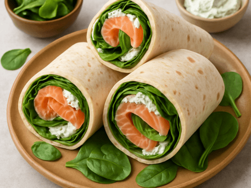 Wrap met zalm en spinazie